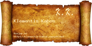 Klementis Kabos névjegykártya